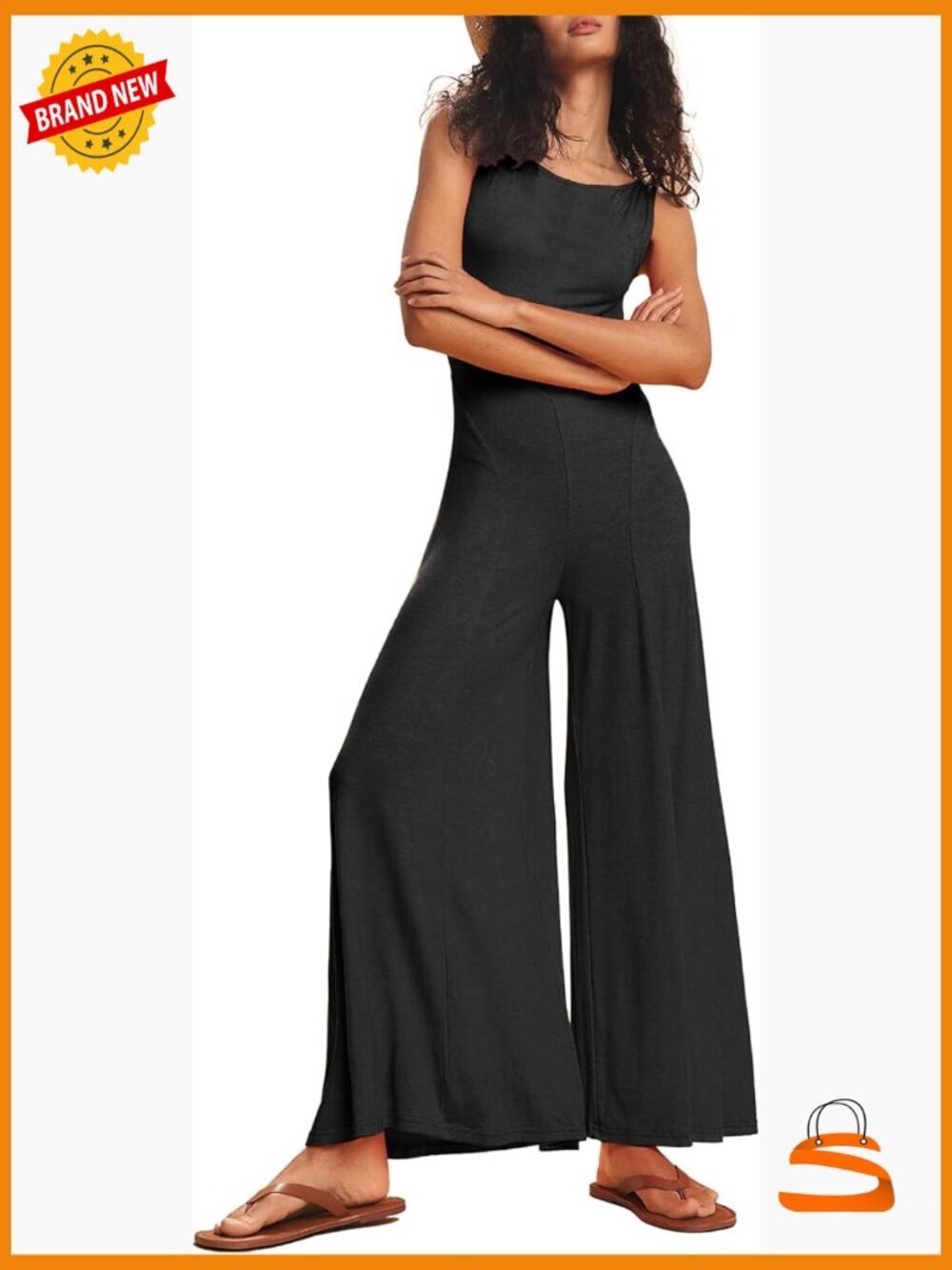 Sleeveless Backless Jumpsuit Wide Leg Romper Summer Casual X-Large